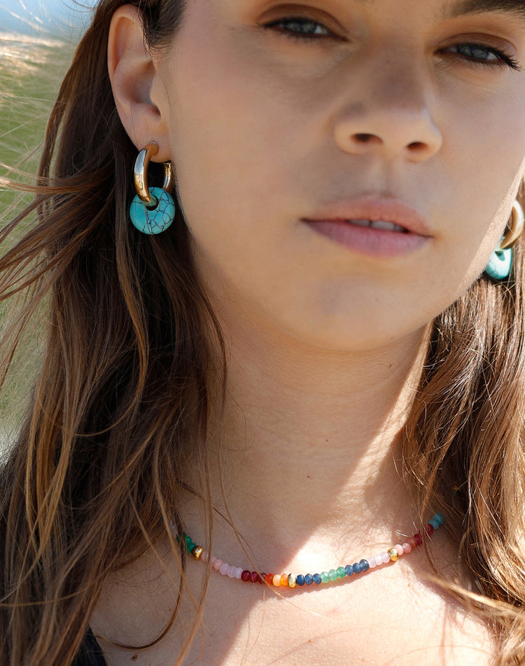 Turquoise Doughnut Earring Charm